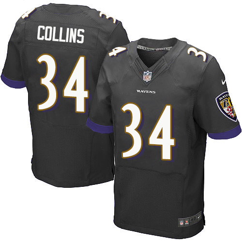 Nike Ravens #34 Alex Collins Black Alternate Men's Stitched NFL New Elite Jersey - Click Image to Close